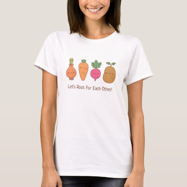 T-shirt Racine Pour Les Autres Légumes Pun Doodle (Devant)