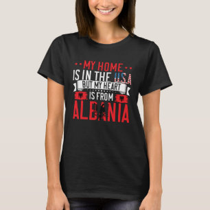 T-shirt Racines albanaises Drapeau américain Patrimoine al
