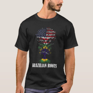 T-shirt Racines brésiliennes Brésil ADN Drapeau américain