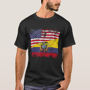 T-shirt RACINES ÉQUATORIENNES Drapeau semi-américain ÉQUAT