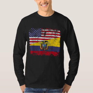 T-shirt RACINES ÉQUATORIENNES Drapeau semi-américain ÉQUAT