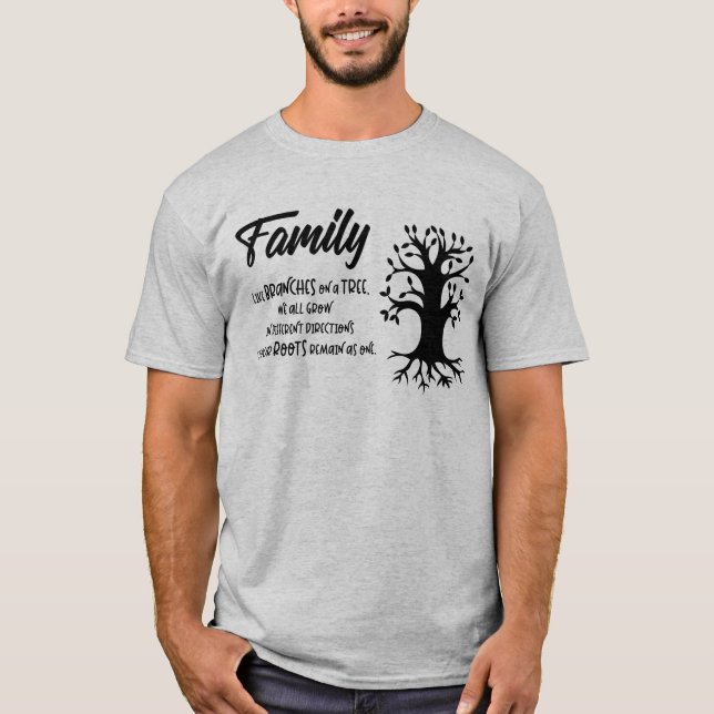 T-shirt Racines et branches de l'arbre généalogique (Devant)