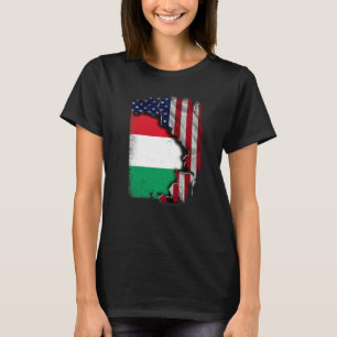 T-shirt Racines hongroises Drapeau américain à moitié Patr