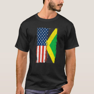 T-shirt Racines Jamaïcaines Drapeau Usa Patrimoine Moitié