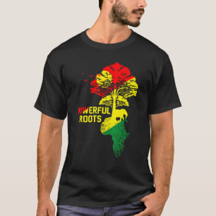 T-shirt Racines Puissantes Afrique Noir Histoire Mois Blm 