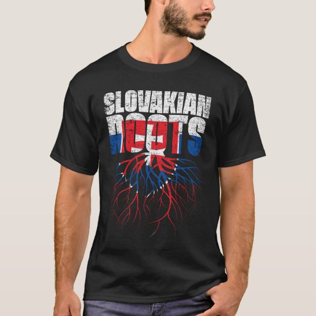 T-shirt Racines slovaques Drapeau du patrimoine slovaque (Devant)
