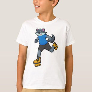 T-shirt Racon comme patineur avec patins en ligne