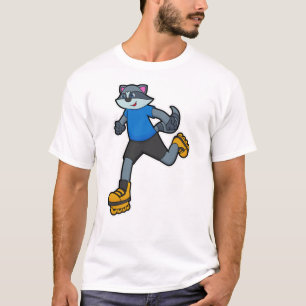 T-shirt Racon comme patineur avec patins en ligne