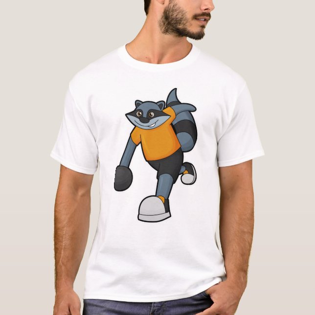 T-shirt Racoon à Bowling avec Bowling (Devant)