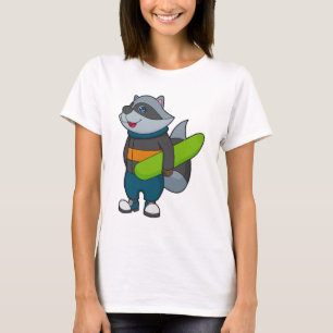 T-shirt Racoon as Snowboarder avec snowboard