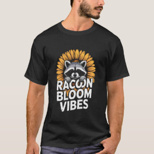T-shirt Racoon Bloom Vibes - Nature Vintage Ludique