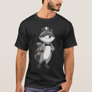 T-shirt Racoon comme groom avec Cravate