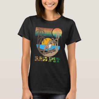 T-shirt Rad Pit Awesome Retro Beach Skateboarding Pitbull 
