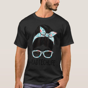 T-shirt Rad Tech Week Jour d'appréciation Femmes Messy Bun