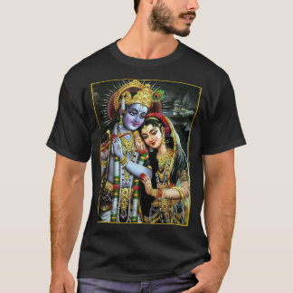 T-shirt Radha-Krishna : ॐ de minuit divin d'amour