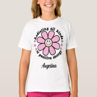 T-shirt Radiateur énergie positive Joyeuse Fleur rose