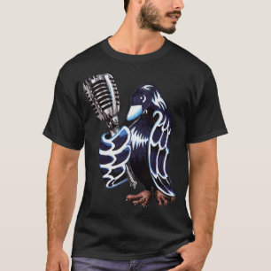 T-shirt Radio noire d'oiseau