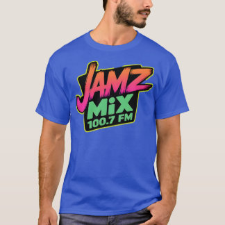 T-shirt radio rétro - JAMZ MIX 100,7 FM style néon