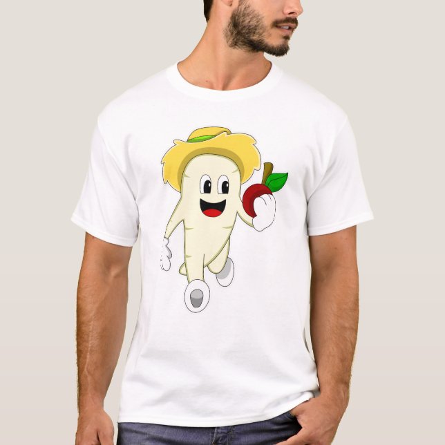T-shirt Radish comme fermier avec des fruits (Devant)