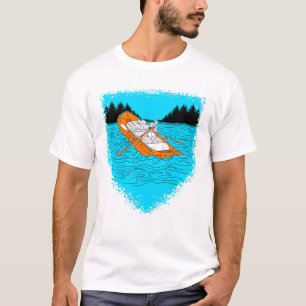 T-shirt Rafting d'eau blanche Raquette d'aviron