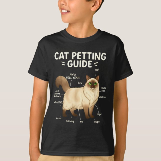 T-shirt Ragdoll Cat Petting Guide Funny Cat Lover  (Devant)
