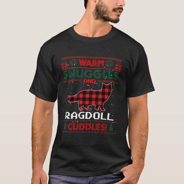 T-shirt Ragdoll Chat Rouge Buffalo Plaid Cadeau laide Swea (Devant)