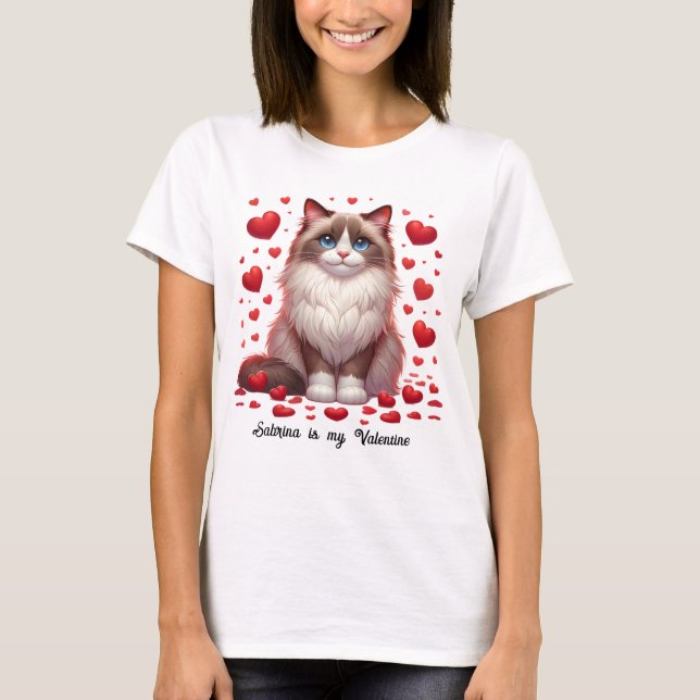 T-shirt Ragdoll Romance : Les pattes du coeur de la Saint- (Devant)