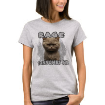 Rage Me Consume Chemise Chat, Chat Drôle