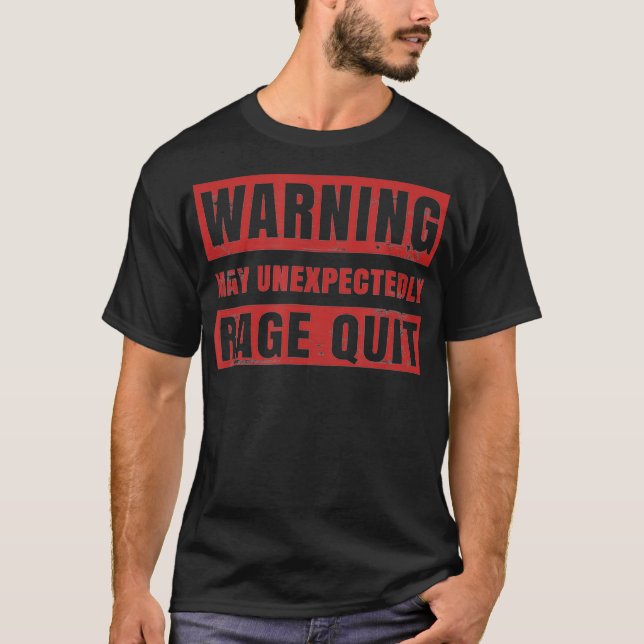 T-shirt Rage Quit  Quitter Gamer Gifts Video Game s Men  (Devant)