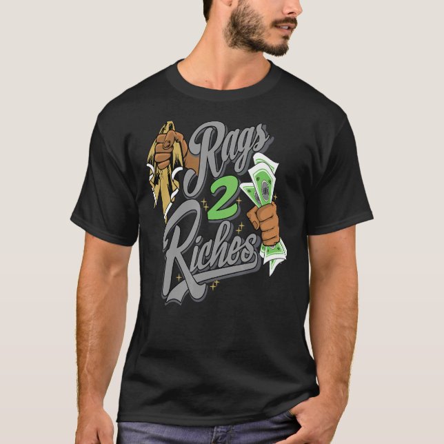 T-shirt Rags 2 Riches Retro Green Bean 5s Matching (Devant)