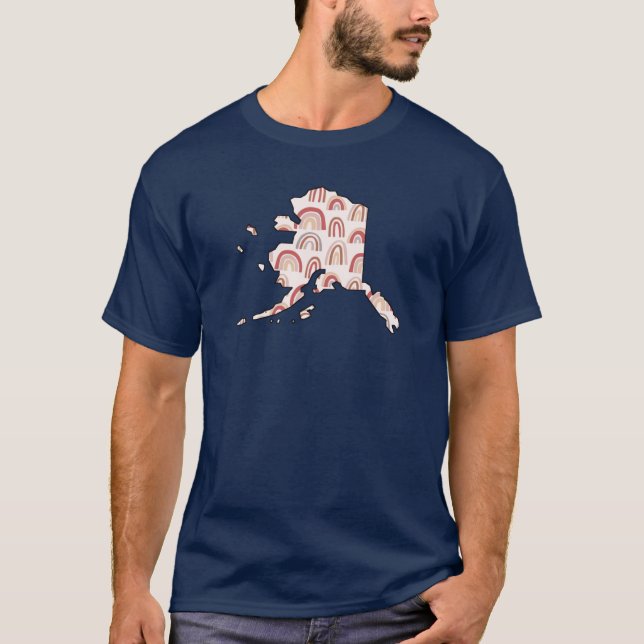 T-shirt Rainbow Alaska Outline (Devant)