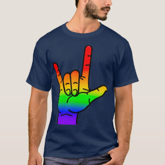 T-shirt Rainbow ASL quotI Love Youquot