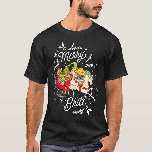 T-shirt Rainbow Brite Noël Joyeux Et Brite Sleigh Rid (Devant)
