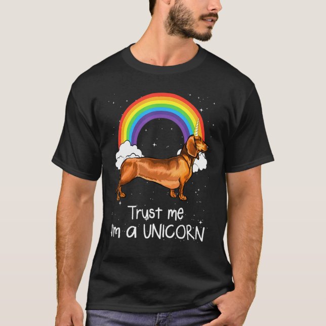 T-shirt Rainbow Brown Dachshund Faites-moi confiance Im Un (Devant)