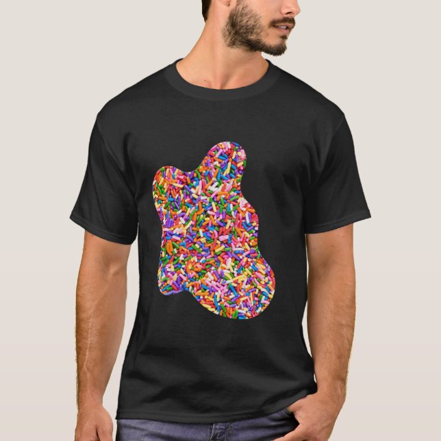 T-shirt Rainbow Candy rose violet bleu jaune arrosé Lo (Devant)