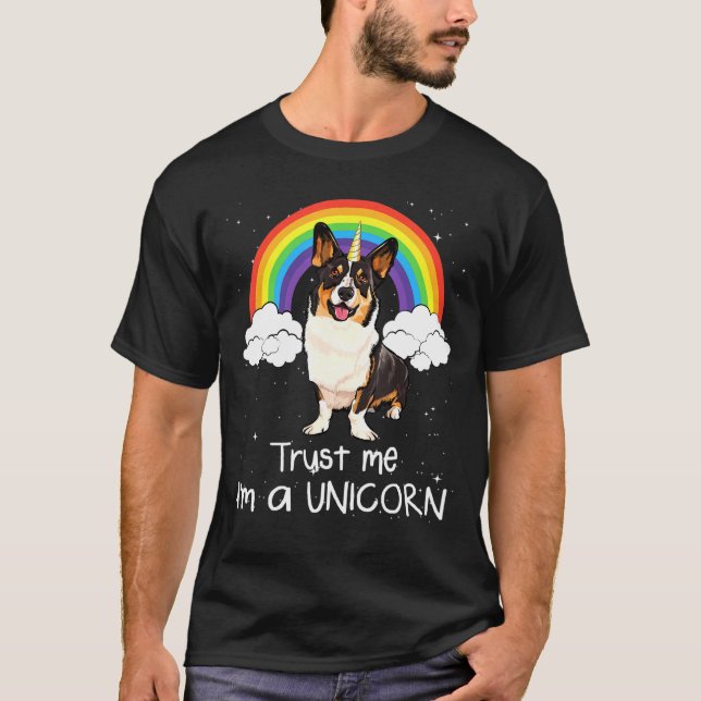 T-shirt Rainbow Cardigan Welsh Corgi Faites-moi confiance  (Devant)