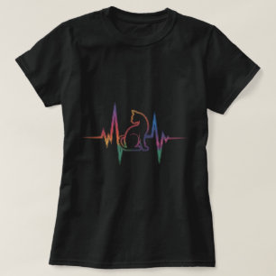 T-shirt Rainbow Cat Heartbeat
