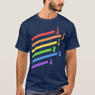 T-shirt Rainbow Chess Pieces Bodgames Nerd