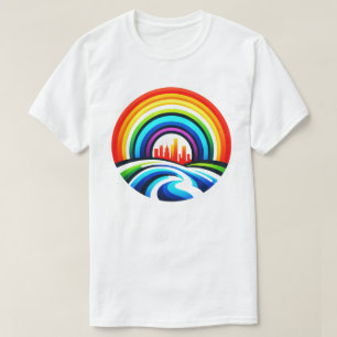 T-shirt Rainbow City Skyline Urban Diversity & Hope Design