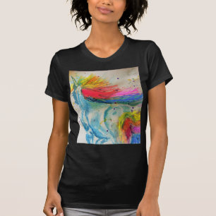 T-shirt Rainbow Cute Unicorn Womans Watercolor T Shirt