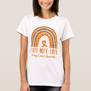 T-shirt Rainbow Faith Hope Love Cancer du rein Sensibilisa