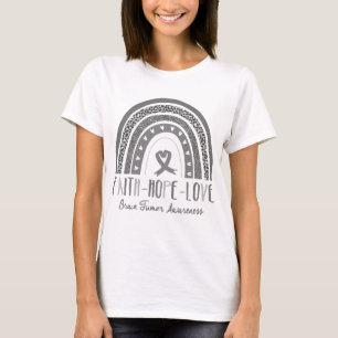T-shirt Rainbow Faith Hope Love Cerveau Tumor Sensibilisat