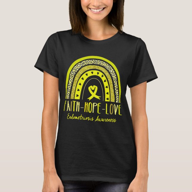 T-shirt Rainbow Faith Hope Love Endometriose Sensibilisati (Devant)