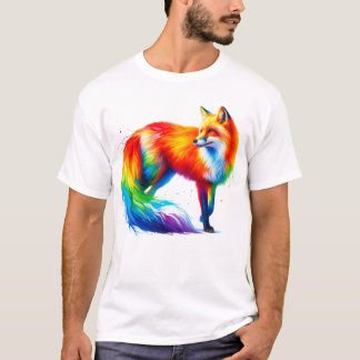 T-shirt Rainbow Fox
