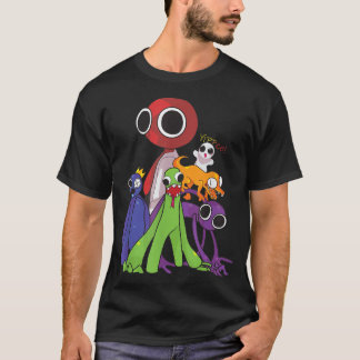 T-shirt Rainbow Friends bleu orange vert