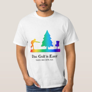 T-shirt Rainbow Funny Disc Golf Putting Arbre obstacle
