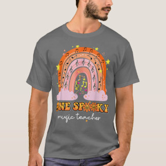 T-shirt Rainbow Halloween One Éffrayant Music Teacher Retr