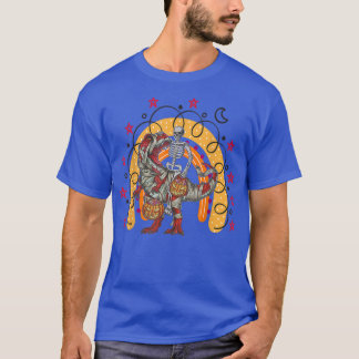 T-shirt Rainbow Halloween Skeleton Riding Mummy Dinosaur T