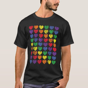 T-shirt Rainbow Heart Dot Gay pride Couleurs Lgbtq Say Gay