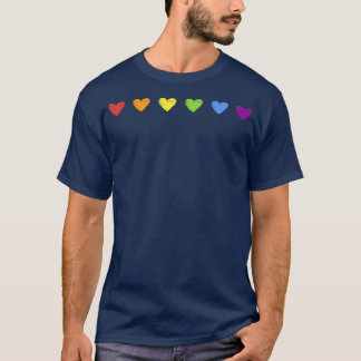 T-shirt Rainbow Hearts subtil Rainbow Flag Mois Gay pride
